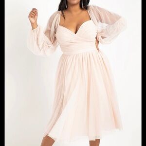 Eloquii Tiered Puff Sleeve Dress Size 16